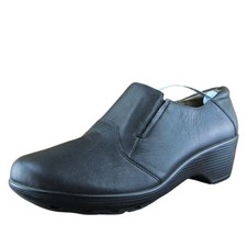 Easy Spirit Women Clog Shoes Black Leather Slip On Size 10 Medium