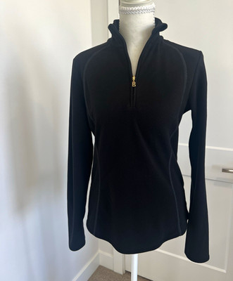 Bogner Women's Black Fleece 1/4 Zip Basic Jacket 100% Polyester Size M Soft