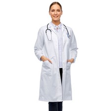 Professional Lab Coat for Women  Men, White Unisex Labcoat, Cotton Poly Medi...