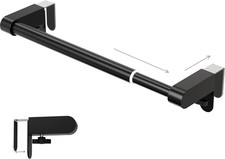 Over Cabinet Kitchen Towel Holder, Telescopic Tool Free Towel Rack  Black  Adj