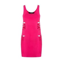 NWT Versace Runway Mini Dress IT 40 US 4 Pink Cut Out Stretch Jersey $2,025