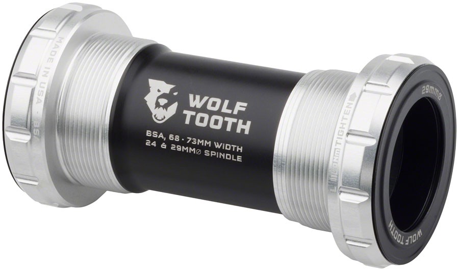 Английский нижний кронштейн Wolf Tooth BSA - 6873 мм шпиндель 29 мм Необработанное серебро 25990₽