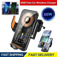 66W Fast Wireless Car Charger Automatic Clamping Mount Air Vent Phone Holder US