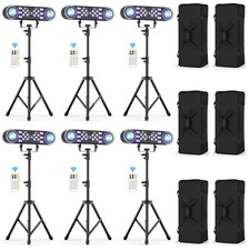 Dual-head RGBW UV Stage Light Kit with Stand Bag Party dj Light DMX With Remote