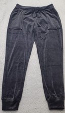 House Of Harlow 1960 Velour Pants Womens Medium Black Fleece Lined Tapered Leg