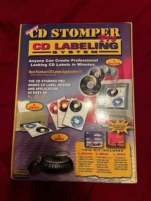 CD Stomper Pro CD Label Design Applicator System Kit PC & Mac Software Labeling 