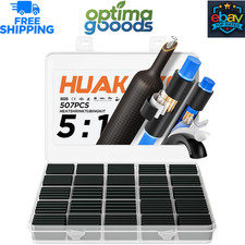 5:1 Heat Shrink Tubing Kit 507PCS Adhesive Lined Waterproof Dual Wall Black