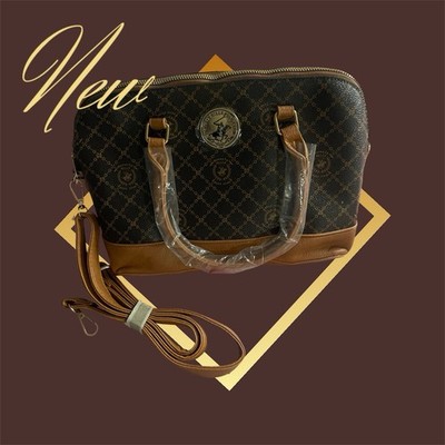 new Beverly Hills Polo Club faux leather brown satchel shoulder bag.