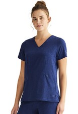Healing Hands PL JAQUARD Women's Scrubs Jolie Top HH601 NAVY Navy Free Ship