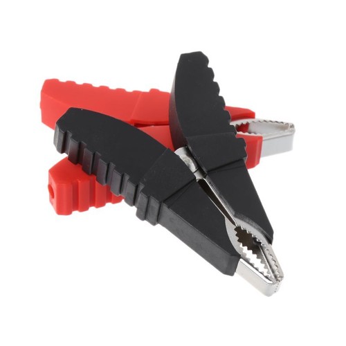 2pcs Red Black for Butterfly Type Insulated Alligator Clips Testing Clamps For C - Afbeelding 4 van 8