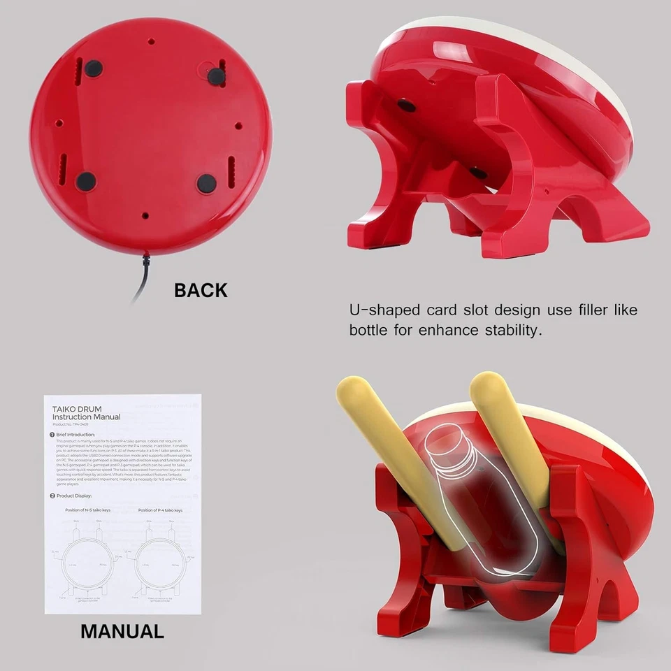 Taiko Drum Master Controller Nintendo Switch PC PS3 PS4 Series Dobe Fomis 4in1 - Image 4 of 4