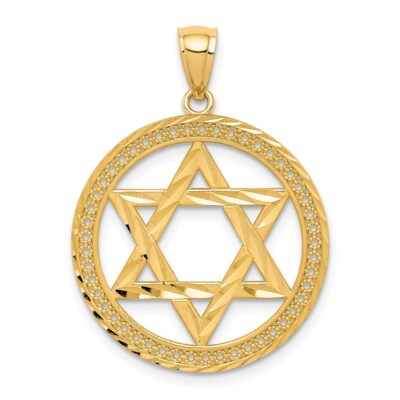 Echt 14kt Gelbgold Davidstern Anhänger
