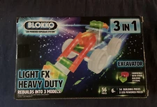 Blokko Excavator LED Light Up Building Block Kit for Kids,3 In 1 Kit