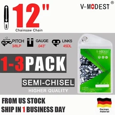12 inch Chainsaw Chain 3/8"LP .043" 45DL Fit Dewalt DCCS620/Ryobi/Worx/Oregon