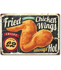 Chicken Wing Country Sign Farm Chicken Farmhouse Decor Metal Vintage Rustic