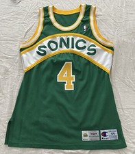 Rare NBA Game used/Issued Thomas Seattle Supersonics Champion  Jersey Sz 44+2