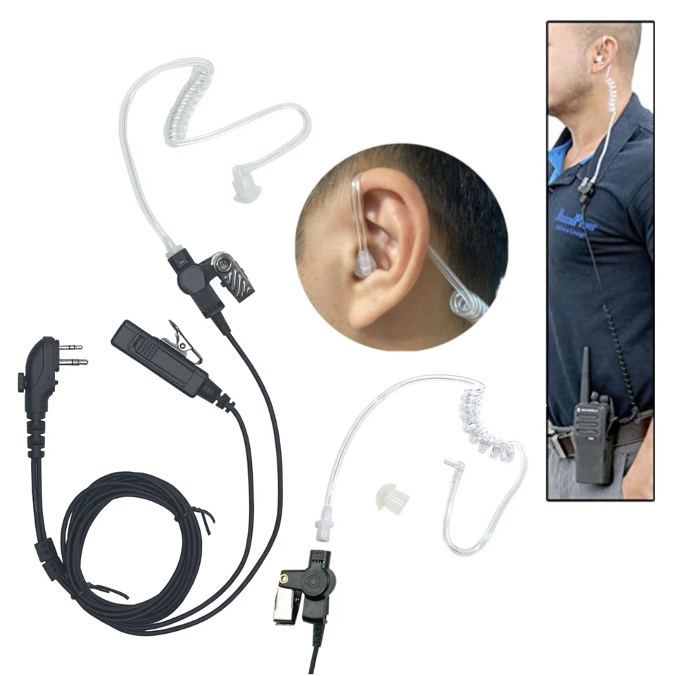 10-Pack PTT Earpiece Headset for HYTERA Radio TC2100 TC500 TC600 TC610 TC620 - Image 3 of 4