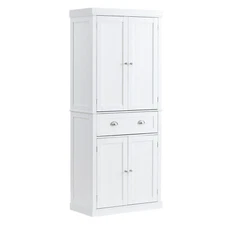 Uimoso 72" Kitchen Pantry Storage Tall Cabinet 4 Doors 3 Adjustable Shelves