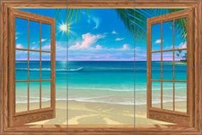 Ceramic Tile Mural Backsplash Miller Tropical Seascape Window Art DMA2037