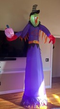 12 FT Tall Halloween Inflatable Witch Scary Giant Blow up Witch with Built-In LE