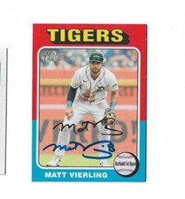 Detroit Tigers MATT VIERLING  Signed 2024 Topps Heritage Mini Card #231
