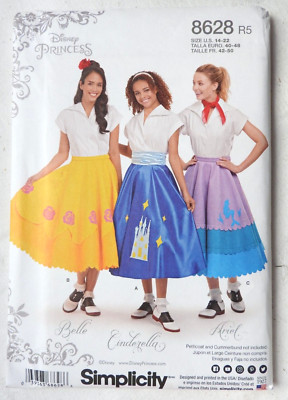 Simplicity 8628 Muster Disney Prinzessin Röcke Belle Arielle Gr. US 12 - 22 NEU