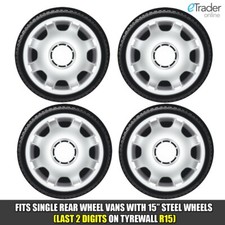 15" VW T4 Wheel Trims Volkswagen Transporter Van Hubcaps QTY 4 Silver New