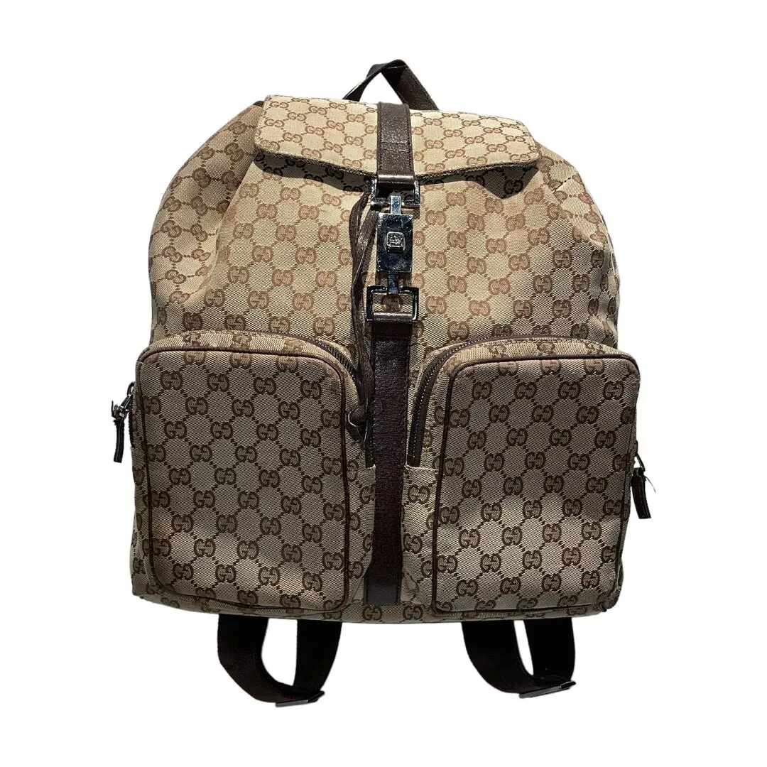 Gucci Backpack GG Supreme Small Beige/Ebony in Coated Canvas with  Silver-tone - US