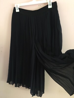 Club Monaco Skirt Black Lined Pleated Palazzo Culotte Skirt Size 2 or 4 Small