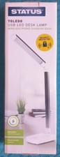Image of STATUS Toledo Led Desk Lamp USB- Wireless Phone Charging Base White ST-50 New!!