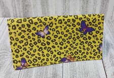 PURPLE BUTTERFLIES Checkbook Cover Holder Wallet Coupon Ready Made USA Handmade