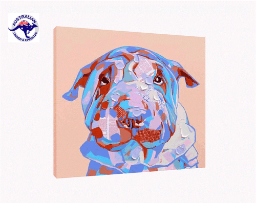 Pintura al óleo sobre lienzo pintada a mano con cuchillo de paleta - 'Good Dog' - Edición limitada - Imagen 1 de 6