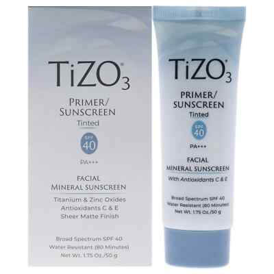 Tizo 3 Mineral Facial Primer Sunscreen Tinted SPF 40 PA 1.75 OZ Exp. 05/27