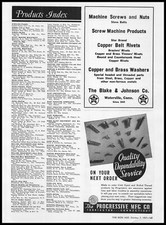 1937 Blake & Johnson Co. Waterville Connecticut Star Copper Belt Rivets Print Ad