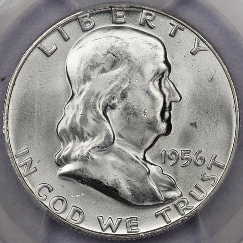 1956 50C Franklin Half Dollar - PCGS MS 64 FBL
