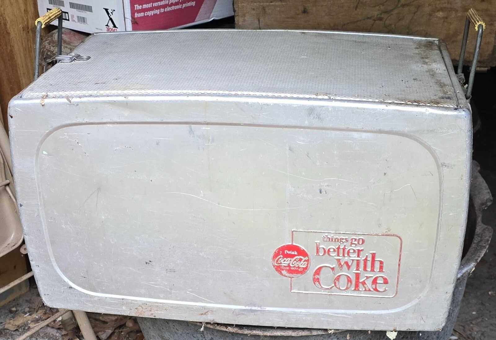 Vintage 1960's Coca Cola Aluminum Cooler 23in x 13in x 14in