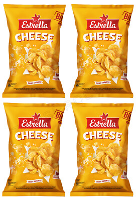 4 ESTRELLA CHEESE Flavor Potato Chips Crisps Snacks Big Packs 180g 6.3oz