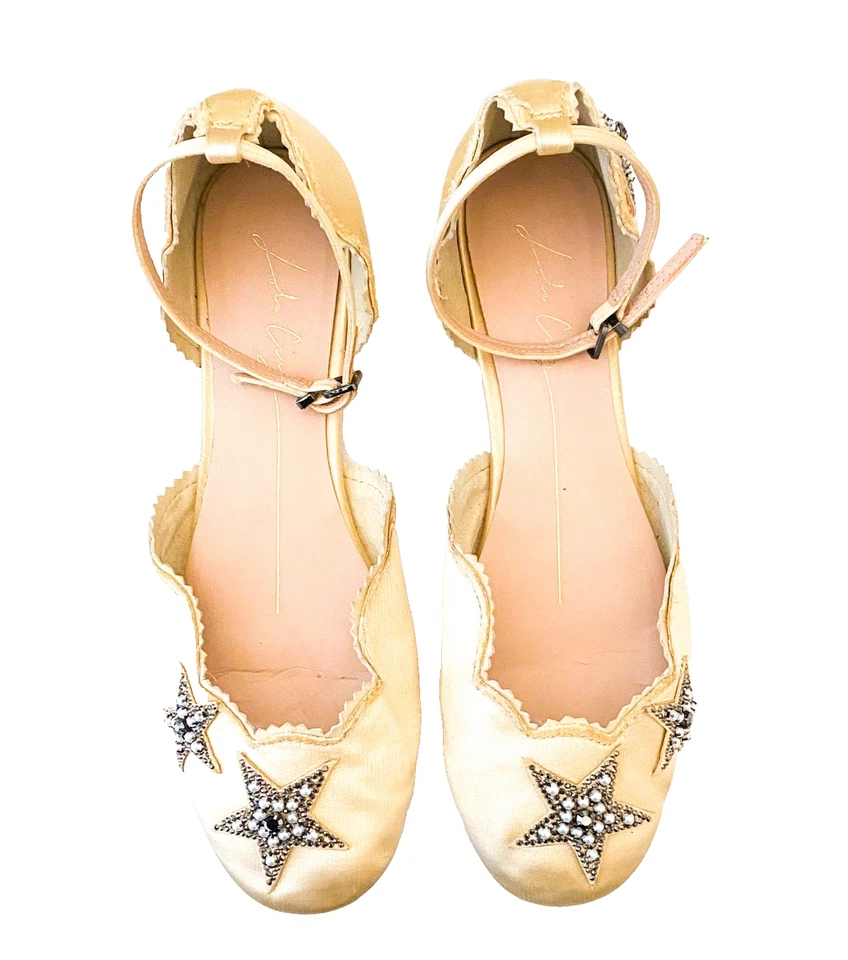 Lola Cruz Estrella Embellecida Correa de Tobillo Punta Redonda Ballet Planos Talla 40 Foto 2 de 4