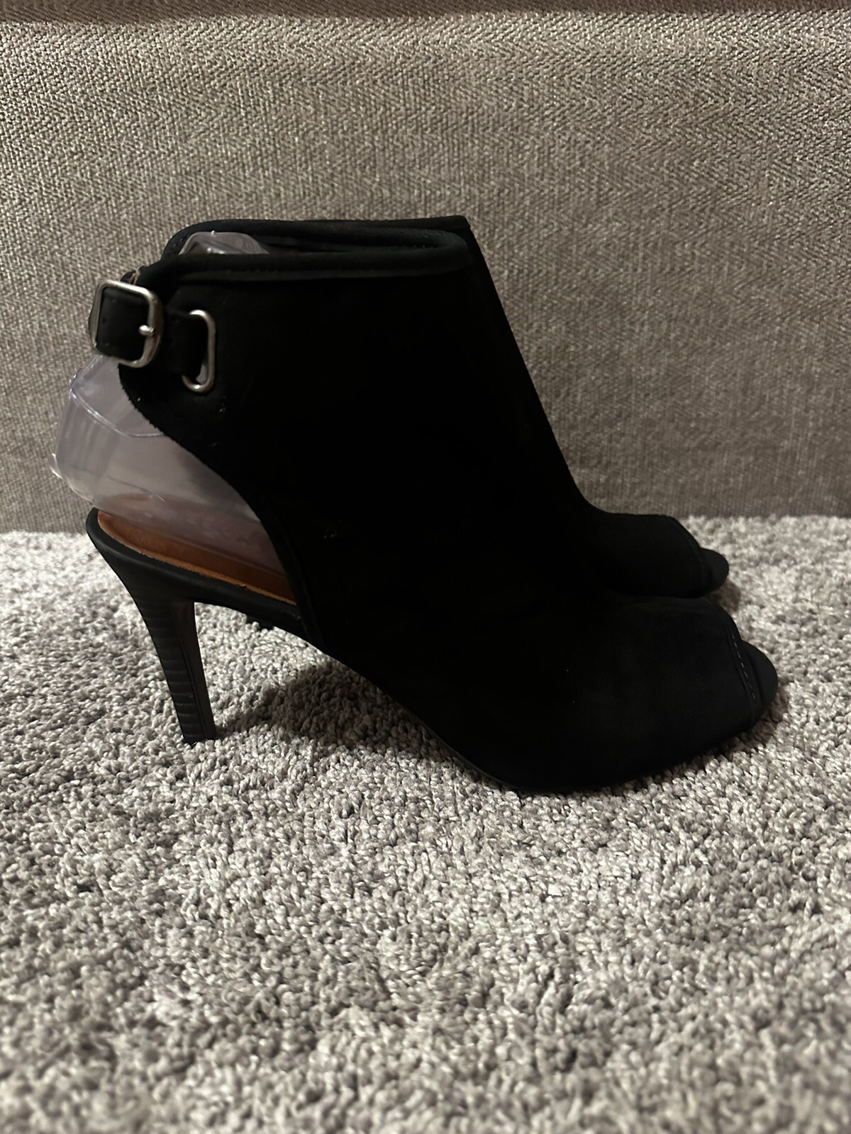 Lucky Brand Women’s Black Suede slingback stiletto pumps Open Toe size 8