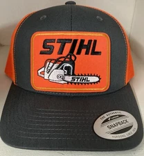 STIHL Chainsaw SNAPBACK High Visibility TRUCKER Hat Cap Classic New!