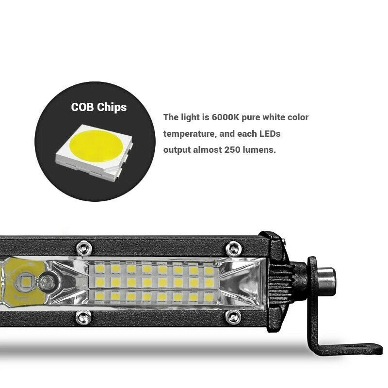 Tira impermeable para coche luz de trabajo barra delgada 40LED combo foco de inundación  Foto 4 de 4