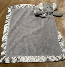 Bearington Baby Collection Lovey Elephant Gray Large 28x28 Security Blanket