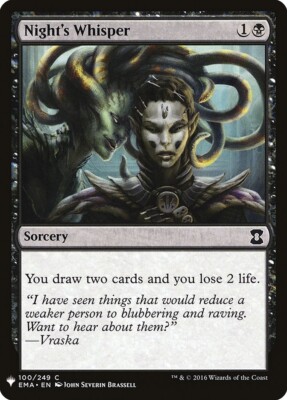 MTG Night's Whisper, THE LIST, Eternal Masters EMA , 100/249, NM | eBay MTG Night's Whisper, THE LIST, Eternal Masters EMA , 100/249, NM | eBay