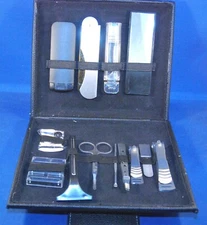 New Extensive Personal Grooming Kit Shaving Nails Comb Mirror Lint remover Case