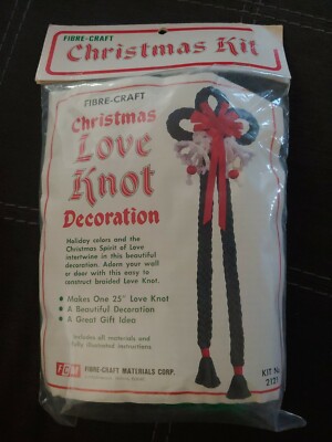 Fibre Craft Christmas Love Knot Decoration Vintage Craft Kit No. 2121 gift art
