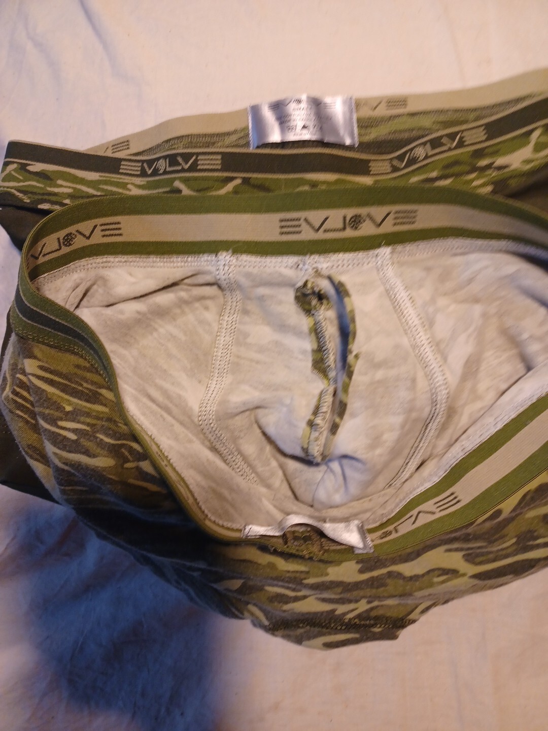 Evolve Men's Cotton Stretch No Show Trunk Underwear Medium, Camo/ Army