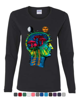 Cosmic Psychic Transcend Women's Long Sleeve Tee Psychedelic Trippy Weird Space