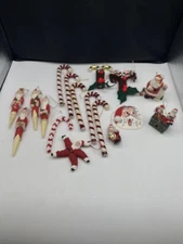 Vintage Assorted Lot of 17 Santa/Christmas Theme Ornaments