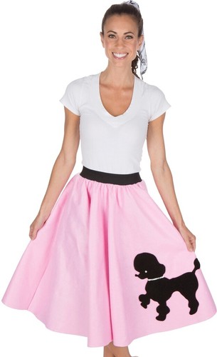 Adult Poodle Skirt Light Pink with Musical note printed Scarf - Picture 3 of 3