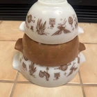 Vintage PYREX Early American Cinderella Bowls-Set Of 3-(#443,442,441)